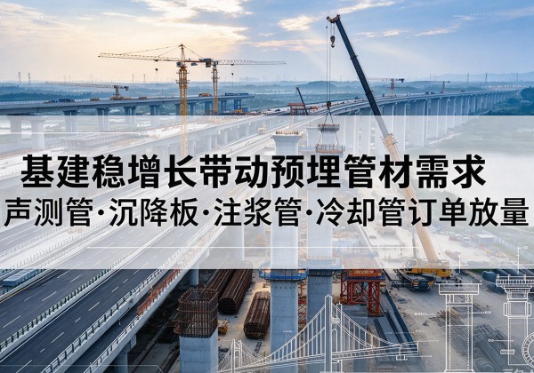通州基建稳增长带动预埋监测管材需求，声测管、沉降板、注浆管订单持续放量